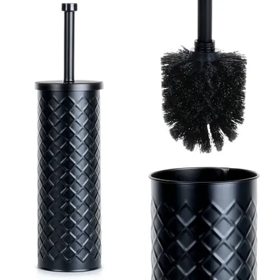 Immagine prodotto di Scopino WC Contenitore Supporto Scolapiatti Nero Metallo Bagno