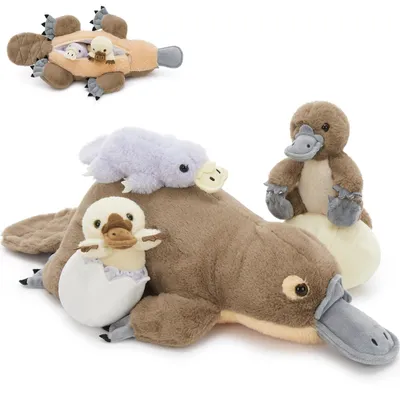 Obrázek produktu pro Plyšová hračka platypus s miminkem uvnitř, roztomilé plyšové hračky pro děti