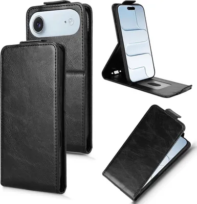 Produktbild von Flip Hülle für Apple iPhone 17 Air Magnetische Kunstleder Schutzhülle Schwarz