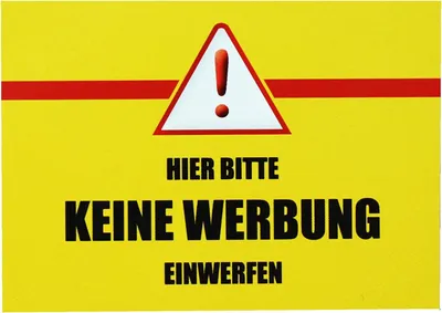 Produktbild von 5 Aufkleber Schild Hier Bitte keine Werbung einwerfen Hinweis Warnaufkleber