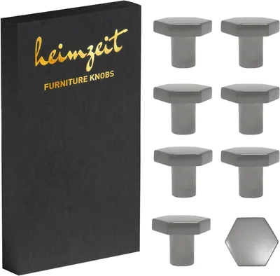 Imagen del producto de Púas redondas para muebles, 8 unidades, color gris, aleación de zinc, para puertas y cajones