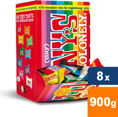 Produktbild von Tony's Chocolonely - Schokolade Tony Chocolonely Tiny Mix Box 100 PCs | Spender ein 100 Stück | 8 Stücke