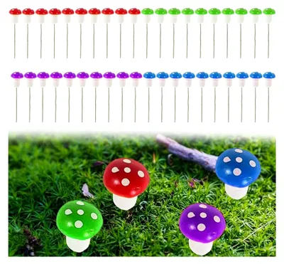 Produktbild von 40er Set bunte Deko-Pilze für den Garten