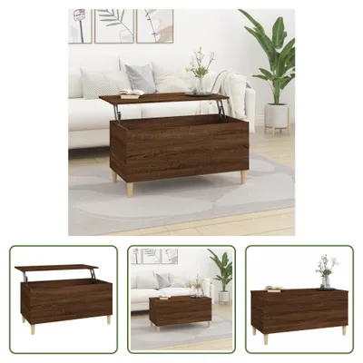 Produktbild von The Living Store Couchtisch Braun Eichen-Optik 90x44,5x45 cm Holzwerkstoff