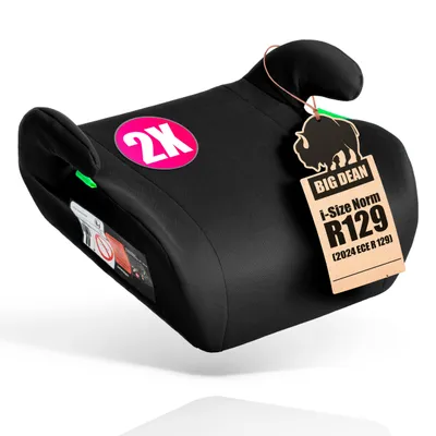 Produktbild von BigDean 2 Stück Kindersitzerhöhung nach neuster i-Size Norm R129 Schwarz Sitzerhöhung (125-150cm) Kinder Auto