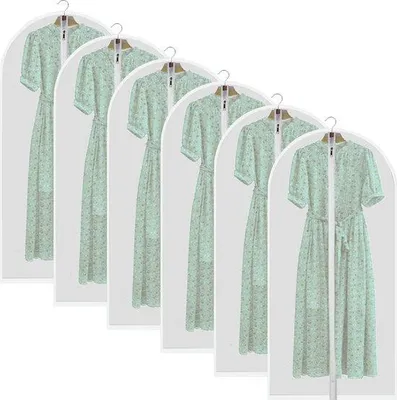 Produktbild von Famanu Kleiderhüllen mit Reißverschluss - Transparent, 60 x 120 cm, Set von 6 Stück