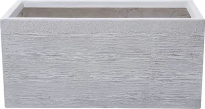 Produktbild von BELIANI Blumentopf Weiß 80 x 37 x 38 cm Lehm-Faser-Mischung und Glasfaser Rechteckig Modernes Design