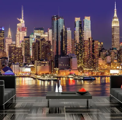 Produktbild von Fototapete selbstklebend Stadt City 392x280 cm Tapete Wandtapete Wandbilder Klebefolie Dekofolie Tapetenfolie Wand Dekoration Wohnzimmer - New York d-B-0060-a-b
