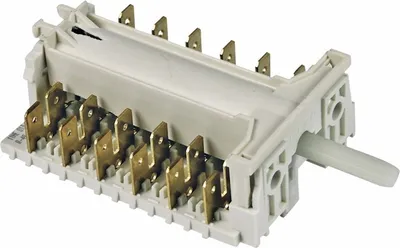 Produktbild von Backofenschalter Wahlschalter Vorwahlschalter Dreefs 11HE013 Backofen Herd ALTERNATIV Bosch Siemens 173809 00173809 mit 6/4,6mmØ Normachse 6/4,6mmØ Schaltleistung mit Steckzungen