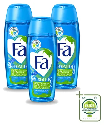 Zdjęcie produktu dla 3 opakowania żelu pod prysznic Fa Meeresliebe Fresh - 250 ml - zestaw ekonomiczny - 3 sztuki