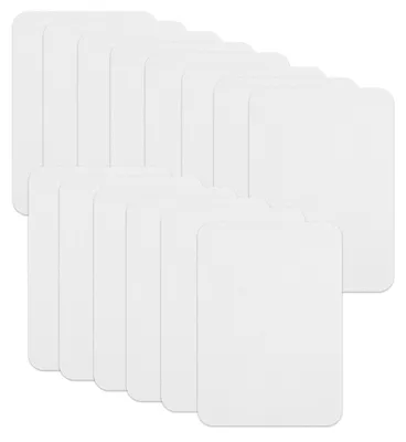 Aufbügel-Patches, 15 Stück, 100 % Baumwolle, weiß, 10,5 x 7,5 cm, waschbar
