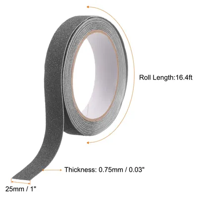 Produktbild von Rutschfeste Traktion Klebeband 1" x 16.4ft Wasserdichtes Anti-Rutsch Klebeband Hohe Reibung Wetterbest?ndiges Nicht Rutsch Treppenstufen Klebeband fš¹r Innen- und Au?enbereich, Grau