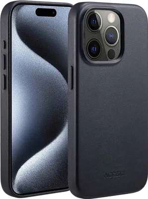 Produktbild von Accezz MagSafe Leather Backcover iPhone 15 Pro - Onyx Black
