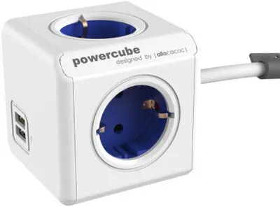 Obrázok produktu pre Power Cube 1402BL/DEEUPC, 1,5 m, Vnútorný, Typ F, Modrá, CE / KEMA (EU new), 4 AC zásuvky/AC zásuviek