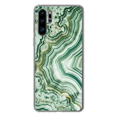 Produktbild von MuchoWow® Handyhülle Schutzhülle Hülle für Huawei P30 Pro Natursteine - Grün - Gesteine und Mineralien Silikon Softcase Handy Hülle - Schutzdeckel