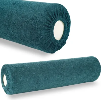 Produktbild von Habys Frottee Bezug für Vollrolle Lagerungsrolle Nackenrolle | 15x60 cm | Spannbezug mit Gummizug | Massage Physio Wellness | Grün