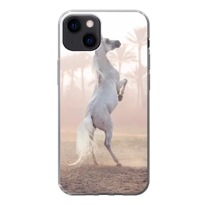 Produktbild von MuchoWow® Handyhülle Schutzhülle Hülle für iPhone 13 Pferd - Sand - Palme Silikon Softcase Handy Hülle - Karteninhaber