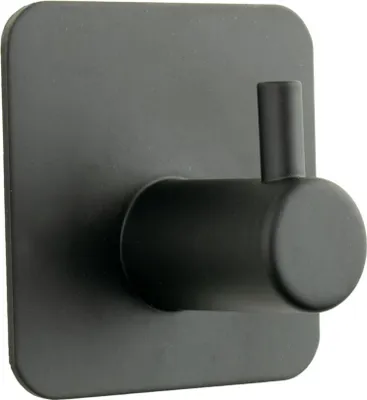 Produktbild von Selbstklebender Handtuchhaken aus mattem Schwarzmetall – Minimalistischer Badhaken für eine stilvolle und funktionale Aufbewahrungslösung