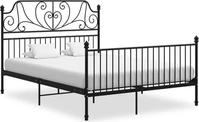 Image de vidaXL vidaXL-Bedframe-metal-black-140x200-cm