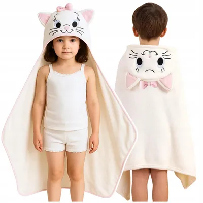 Immagine prodotto di Asciugamano con cappuccio per bambini 70x140 cm - morbido poncho da bagno, ad asciugatura rapida e confortevole, ideale per la spiaggia, la piscina e dopo il bagno