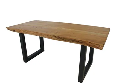 Produktbild von Bellary Esstisch mit U-untergestell 180x90x76 cm schwarz/natur