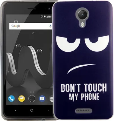 Produktbild von Handy Hülle für Wiko Jerry 2 Dont Touch My Phone Blau Smartphone Cover Bumper Schale Etuis