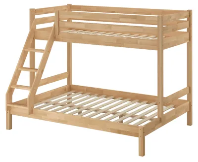 Produktbild von Stabiles Stockbett Etagenbett 90x200 u 140x200 Buche massiv lackiert V-60.14-09-14Rollrost inkl.