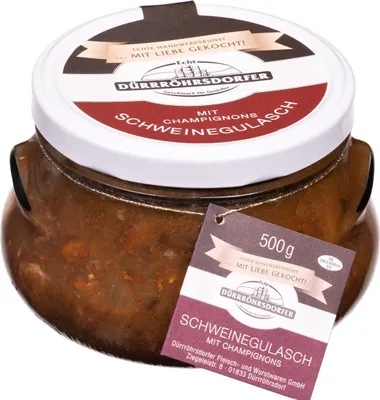 Produktbild von Dürrröhrsdorfer Schweinegulasch mit Champignons