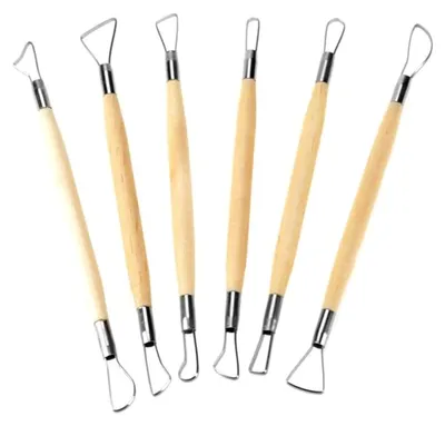 Produktbild von Tonwerkzeug mit Holzgriff für Keramikmodellierung