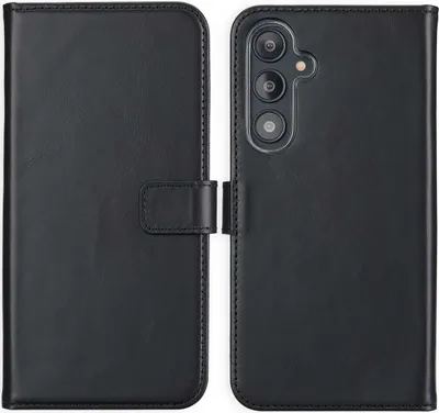 Produktbild von Selencia Echtleder Klapphülle Samsung Galaxy S24 FE - Schwarz