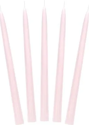 Zdjęcie produktu dla Świeca stożkowa matowa j. różowy 24cm 10szt