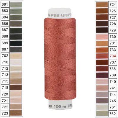 Produktbild von Nähgarn 100m Unipoly 120 Tex14x2 Polyester Nähfaden Nähmaschinengarn Farben 5v6 , Farbe:734