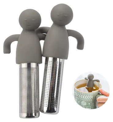 Theesieb 2er-Set, Tee-Ei aus Edelstahl, lustiges Design für Tassen