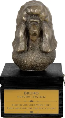 Immagine prodotto di Barboncino - un'urna con incisione e scultura di cane, ultimo addio, prodotto artigianale del marchio Art-Dog