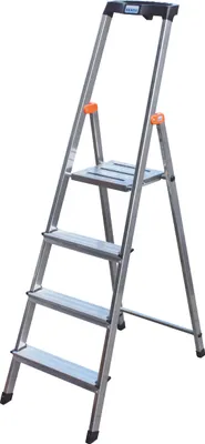 Produktbild von Krause 126320 Stufen-Stehleiter Safety Alu-Leiter. 4 Stufen