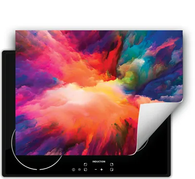 Produktbild von DarHaus Herdabdeckplatte 70x52 cm Anti Rutsch Matte Aufrollbar, bunt - Explosion