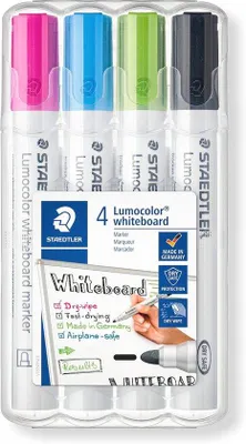 Produktbild von Famanu Whiteboard Marker Set 4 Stück - Schnell trocknend und wiederverwendbar