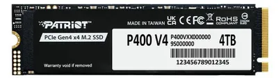 Immagine prodotto di SSD Patriot P400 V4 M.2 PCI-Ex4 NVMe 4TB 6.2GB/s (P400VP4TBM28H)