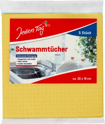 Produktbild von Jeden Tag Schwammtuch 20x18cm (5Stk)