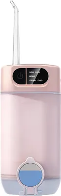 Produktbild von Munddusche Elektrisch Tragbar, Wasserflosser mit 300ml Teleskop-Wassertank & UVC-Sterilisation, 5 Reinigungsmodi,Wasserdicht,4 Ersatzdüsen für Reise & Home