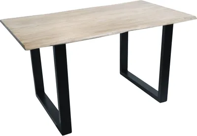 Produktbild von Baumkante-Esstisch TABLES & CO 140 x 80 cm Akazie hell gekälkt