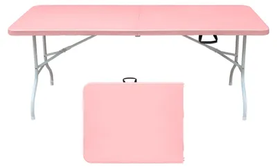Produktbild von Klapptisch 180cm mit Tragegriff – Klappbarer Partytisch & Gartentisch – Stabiler Beistelltisch für Camping & Picknick – Belastbar bis 135kg