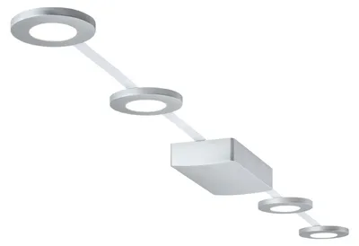 Image de Paulmann PadLED EcoPad, ensemble rond de 5 mètres, 4 spots de 2,2W, 15VA, finition chromée mate, 230V/12V DC, plastique