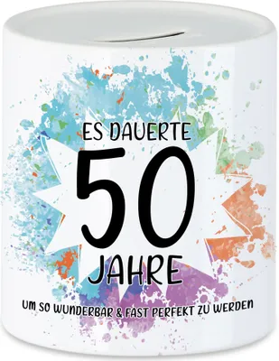 Produktbild von Es Dauerte 50 Jahre Um So Wunderbar Zu Werden Spardose  Geburtstagsgeschenk 50 Jahre Alt Humor