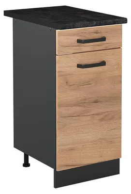 Zdjęcie produktu dla Szafki kuchenne Vicco R-Line Dąb goldkraft/Antracyt 40 cm blat roboczy Antracyt, Model 61038