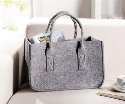Produktbild von Filztasche grau, mit Henkel, große Einkaufstasche, Filz Shopper, Tragetasche