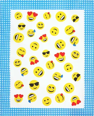 Produktbild von Geschirrtuch, Küchenhandtuch 100% Baumwolle Emoticons 50x64cm Blau