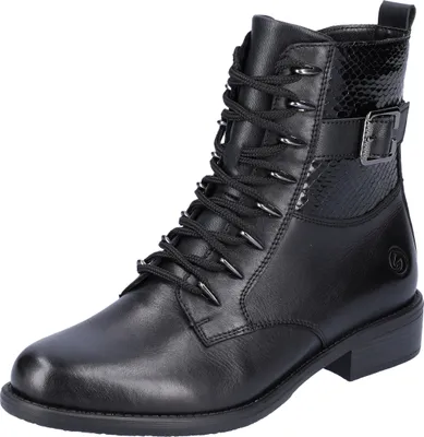 Zdjęcie produktu dla Remonte Biker Boots - Błyszcząca czarna gładka skóra Rozmiar: 36 Normal