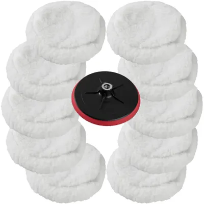 Image de Lot de 10 peaux de polissage 220 mm + 1 disque de polissage Auto 180 mm - blanc