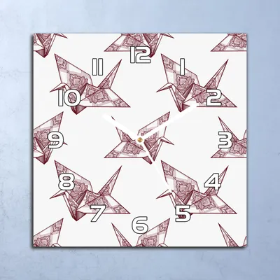 Produktbild von Deko Glasuhr Wanduhr 30x30 Origami-Vogel Quarz Küchenuhr Bürouhr